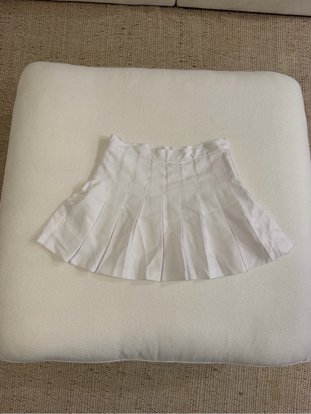 American Apparel White Pleated Skater Skirt